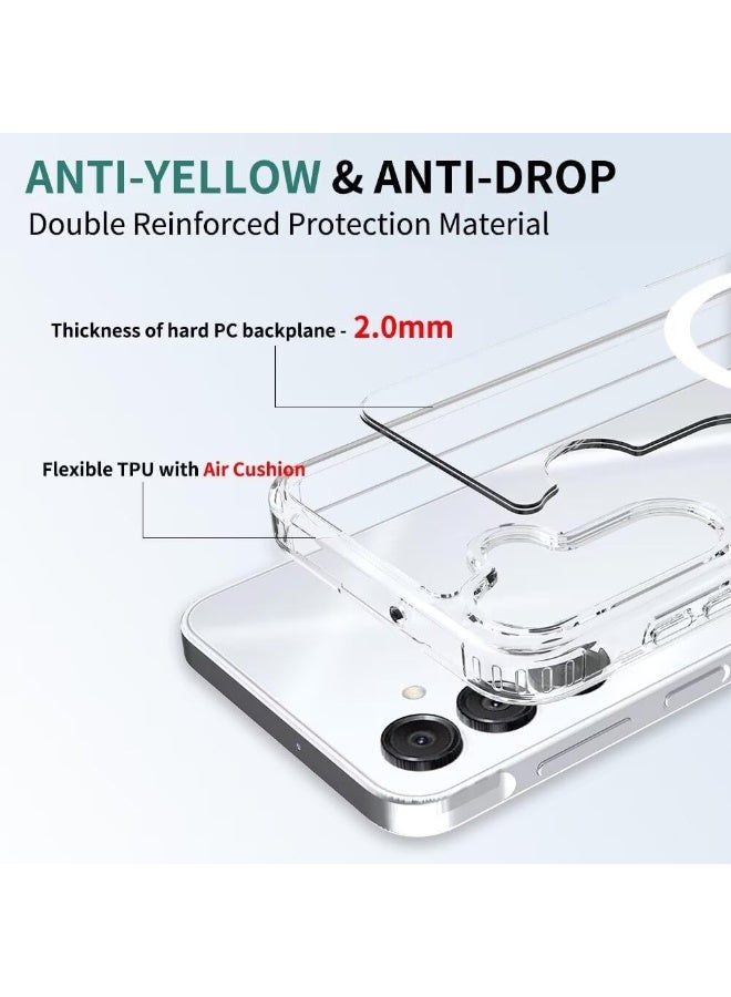 جراب شفاف مغناطيسي هجين لهاتف Samsung Galaxy A17، متوافق مع Samsung Galaxy A17، متوافق مع MagSafe، PC مع تقنية TPU الهجينة لهاتف Galaxy A17 - Image 3