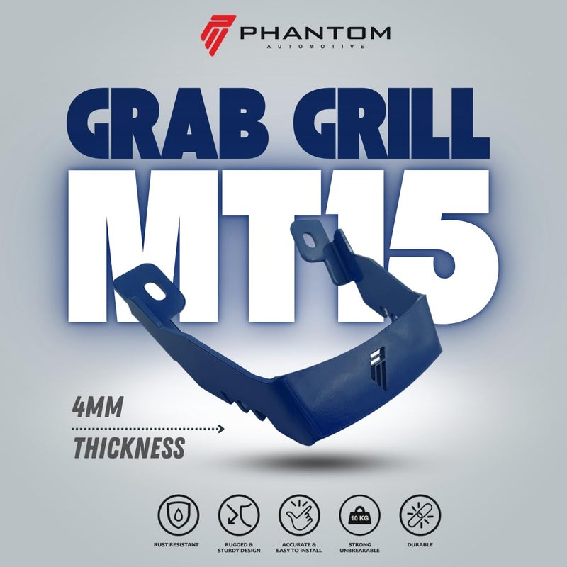 PHANTOM AUTO Premium MT-15 Grab Handle | Grab Tail Guard | Rustproof & Weather-Resistant | Metal Grab Rail Handle for MT-15 | Rustproof & Weather-Resistant (Blue) - Image 2