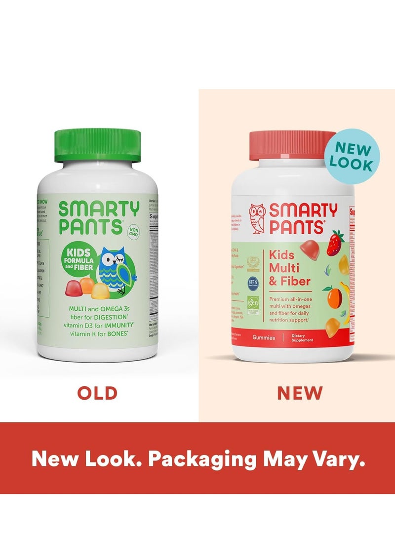 سمارتي بانتس علكات متعددة الفيتامينات ومكملات الألياف من سمارت بانتس للأطفال: أوميغا 3 زيت السمك (EPA/DHA)، فيتامين D3، C، فيتامين B12، B6، فيتامين A، الزنك، علكات الألياف، ثلاث نكهات فواكه، 90 قطعة (تكفي لمدة 22 يوم) - Image 2