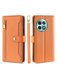 Case Cover For For OnePlus Ace 2 Pro Lite Sheep Texture Cross-body Zipper Wallet Leather Phone Case(Orange)