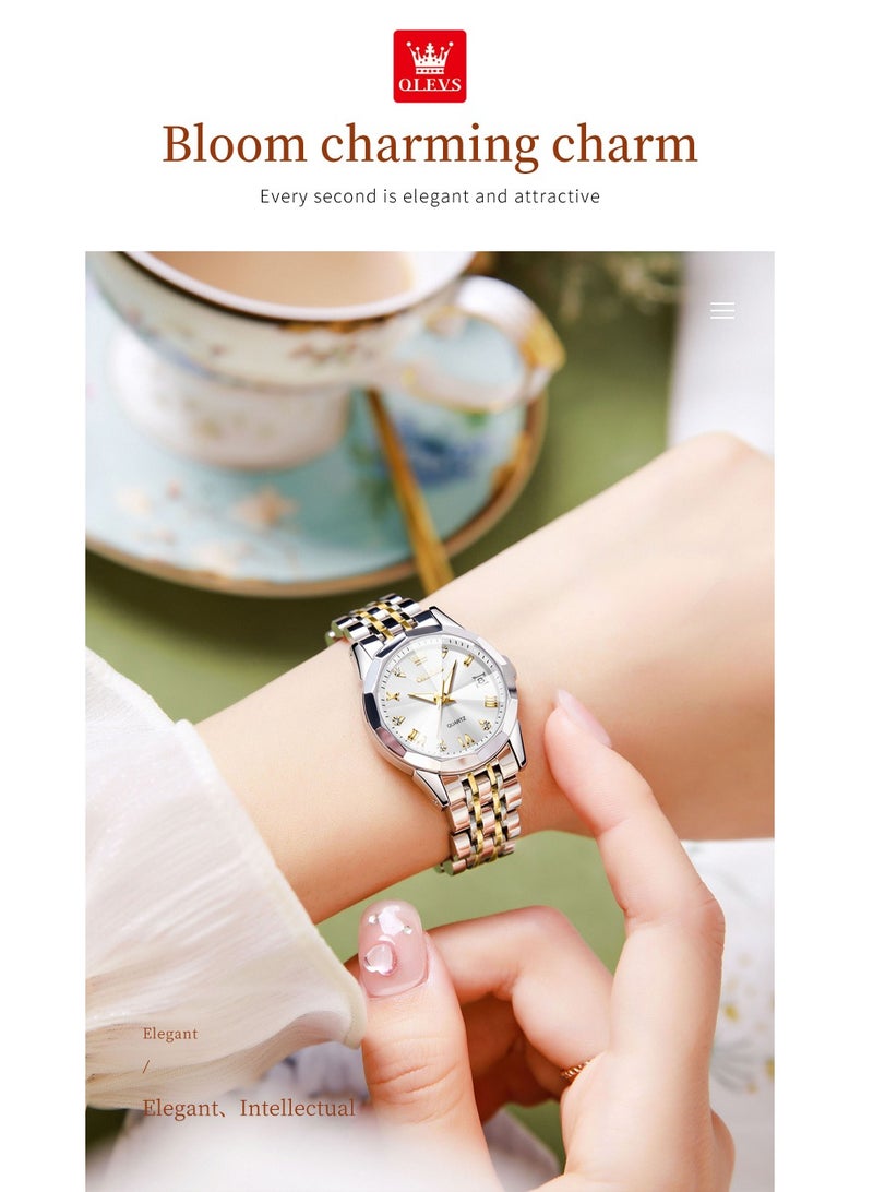 OLEVS Watches for Women Stylish Stainless Steel Water Resistant Quartz Analog Watch 9931 - Image 2