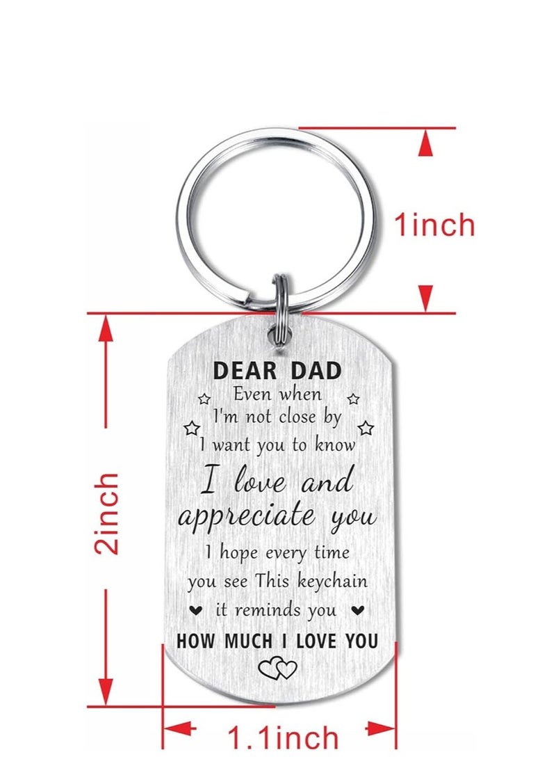 Dad Birthday Gifts for Dad Keychain - Remember I Love You Dad Gifts, Meaningful Dad Birthday Present from Daughter