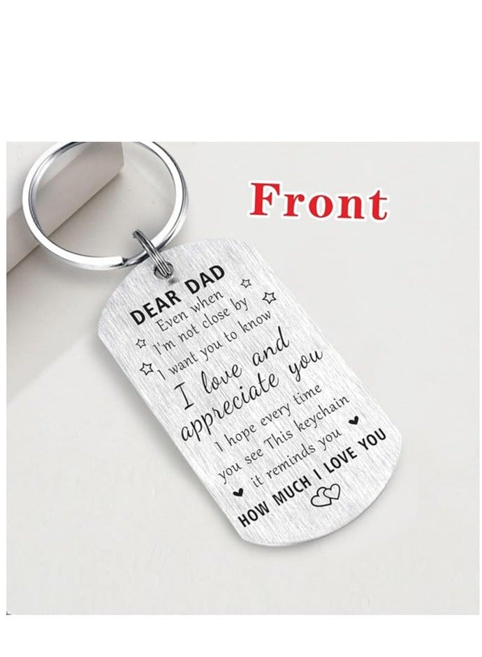 Dad Birthday Gifts for Dad Keychain - Remember I Love You Dad Gifts, Meaningful Dad Birthday Present from Daughter