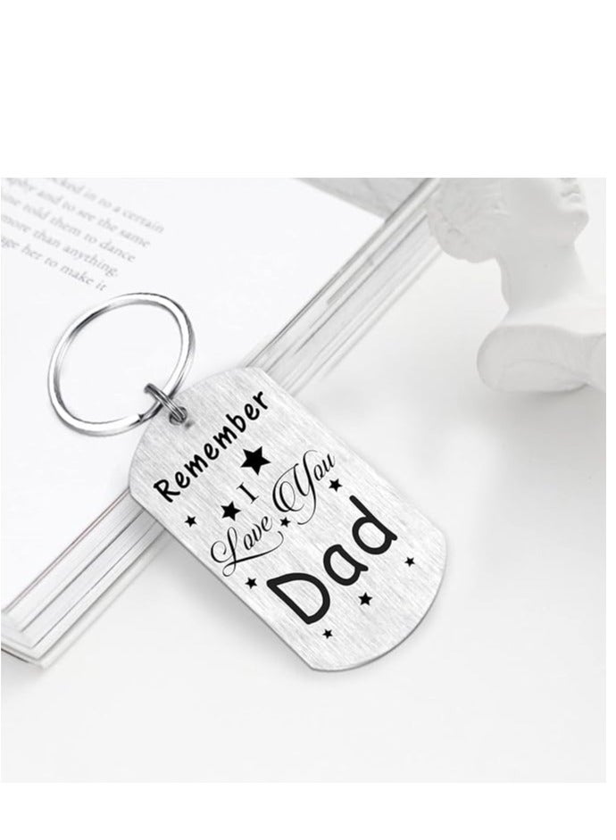 Dad Birthday Gifts for Dad Keychain - Remember I Love You Dad Gifts, Meaningful Dad Birthday Present from Daughter