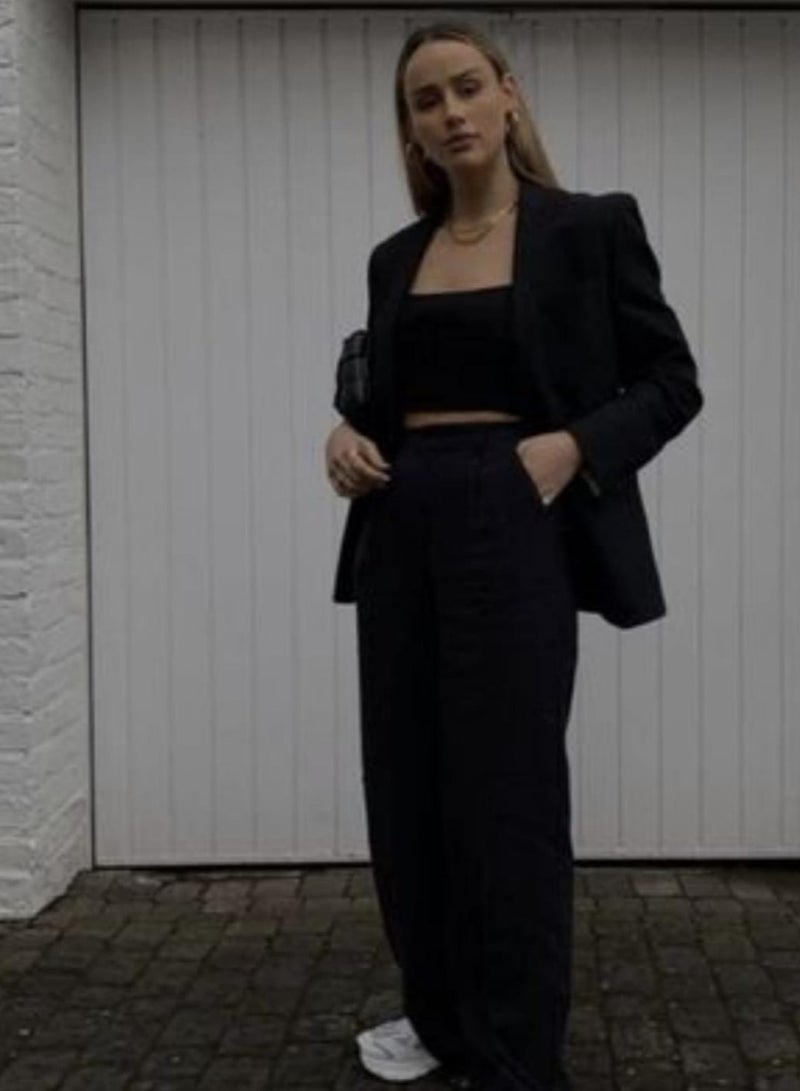 Woman Smart Casual Oversize Fit Blazer Collar Long Sleeve Blazer - Image 3