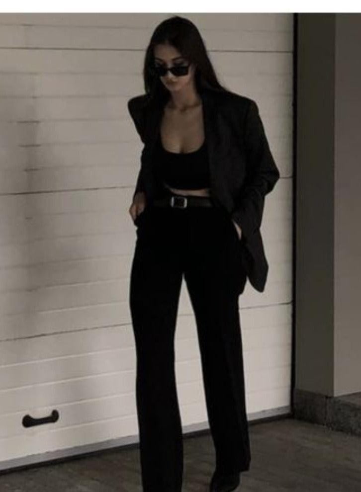Woman Smart Casual Oversize Fit Blazer Collar Long Sleeve Blazer - Image 2