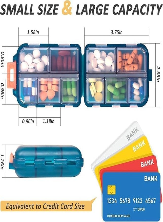 AccuPrints Sumiko Pack of 2 Travel Pill Organizer Box - Portable 10 Compartment Medicine Storage Case, Waterproof Pill Dispenser for Vitamins, Tablets & Daily Pills - Compact Pill Holder for Travel & Home Use - Image 5