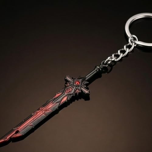 THE MEN THING Alloy Steel Peripheral Sword - Genshin Impact Anime Keychain | Game Xiao Cosplay Alloy Weapon Keychain For Men & Boy,Red - Image 4