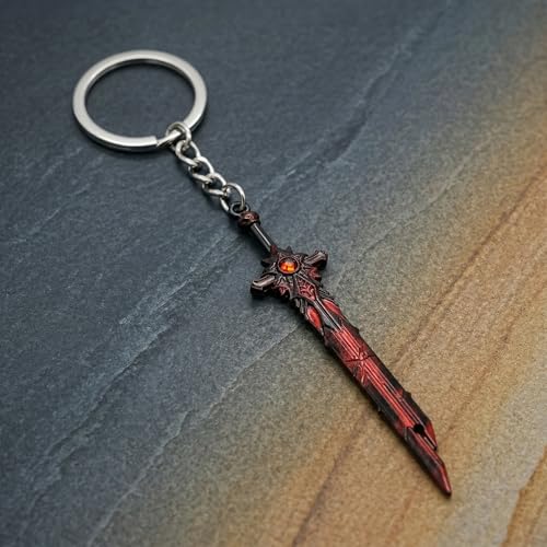 THE MEN THING Alloy Steel Peripheral Sword - Genshin Impact Anime Keychain | Game Xiao Cosplay Alloy Weapon Keychain For Men & Boy,Red - Image 2