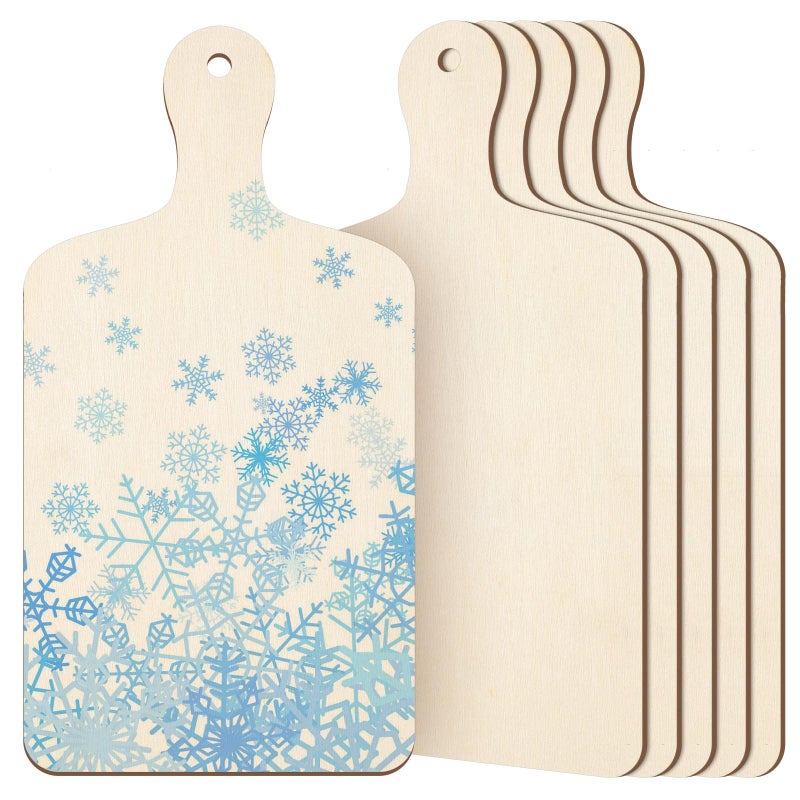 Marsui Mini Charcuterie Boards Small Wooden Cutting Board with Handle Unfinished Wood Cheese Crafts for DIY Kitchen Vegetables Fruit Summer Party Supply118 x 63 x 01 Inch6 Pcs