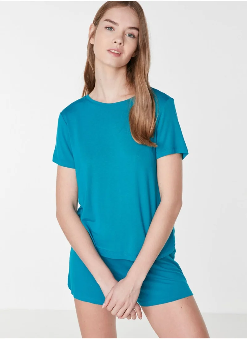 trendyol Crew Neck T-Shirt & Shorts Set