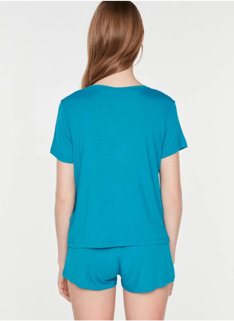trendyol Crew Neck T-Shirt & Shorts Set