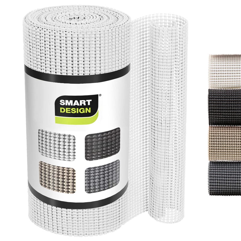 Smart Design Classic Grip Shelf Liner  12in x 20ft  NonAdhesive Drawer Liner with Strong Grip Helps Protect and Personalize Your Home Organization and Storage  White