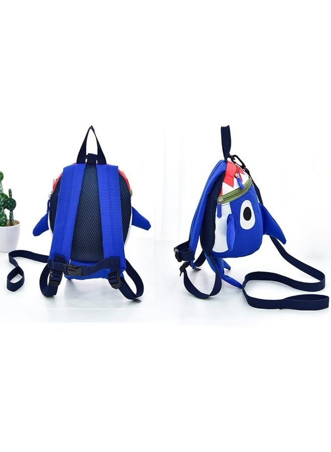 HANZE Safety Kids Leash Backpack with Harness Leash Shark for Toddlers Boys Girls-Blue - Image 2
