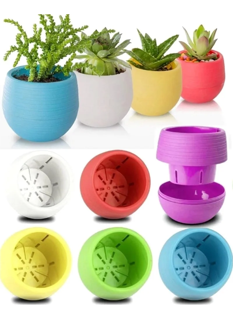 BarkoFix 10 Pieces Flower Pot Cactus Pot Elvan Flower Pot Tiny Small Mixed Color Flower Pot 0,13 Liter