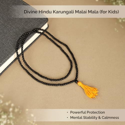Divine Hindu Original Karungali Malai for Kids & Children (108 Beads)| Karungali Wood Mala | Spiritual, Protection, Healing & Auspicious Wear | Meditation Prayer Mala | Religious Gift - Image 3