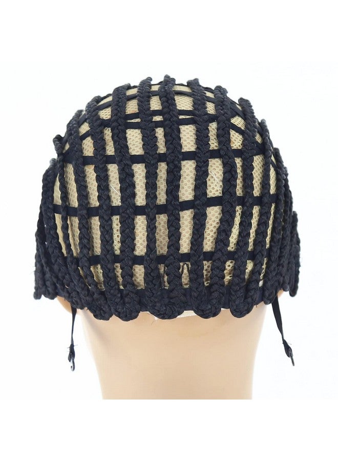 BTWTRY Black Braided Wig Caps for Making Crochet Wig Caps Cornrows Cap for Easier Sew In Caps for Black Women Making Wigs (1pc-Black) - Image 4