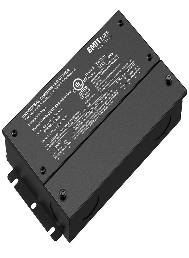 Emitever 30W Dimmable LED Driver, 24V Triac Dimmable Power Supply, AC to DC Converter for LED Light, Compatible with Lutron and Leviton Dimmer, Waterproof IP67 and UL Listed, Class 2 - Image 1
