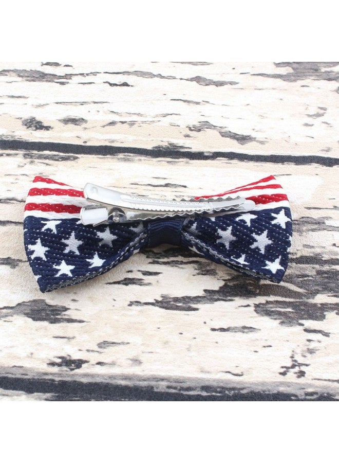 Aysekone Ysekone 2 Pcs/Pack Girls American Flag Hair Bow Hair Clips Fourth Of July Hair Accessories Patriotic Hair Bows Hairgrips - Image 4