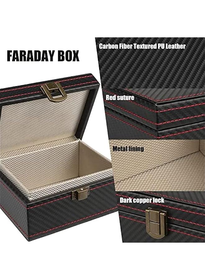 Car Key Signal Blocker Box, 【Premium Leather】  11.7 x 9.2 x 6.4 cm Small Capacity Faraday Box for Car Keys, Anti-Theft Key Fob Protector RFID Signal Blocking Box for Car Key - Image 3