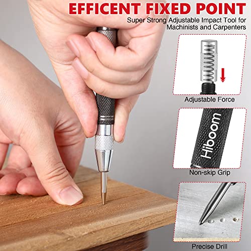 HI-BOOM Hiboom 10 Pack Mechanical Carpenter Pencils Set with Sharpener 36PCs 28mm Refills Deep Hole Marker Pen Automatic Center Punch Carbide Scribe Tool Heavy Duty Construction Pencil for Architect - Image 3
