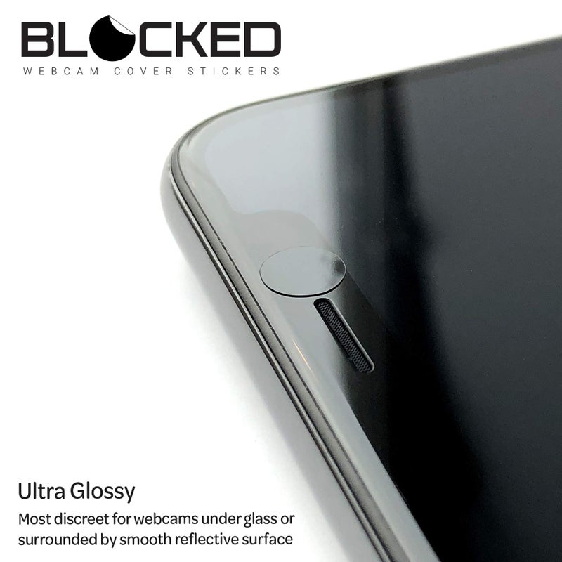 BLOCKED Stackable Webcam/Camera Vinyl Covers | 95 Low-Tack Restickable Webcam Stickers | 5-Sizes | Black 95-Pack (Ultra Glossy) - Image 3