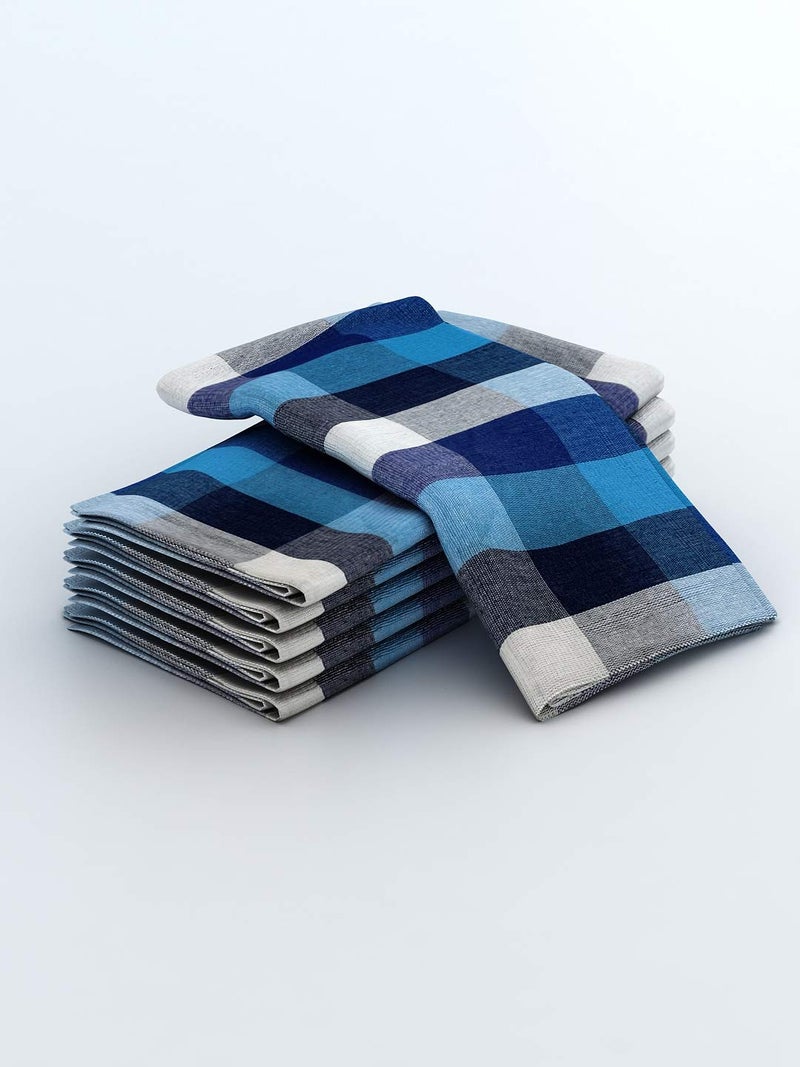 Athom Trendz Athom Living Big Checks Cotton Kitchen Towels 45x45 cm Pack of 6 – Soft, Absorbent, Quick Drying, Durable Multipurpose Cleaning Cloths for Kitchen, Dining & Everyday Use - Image 2