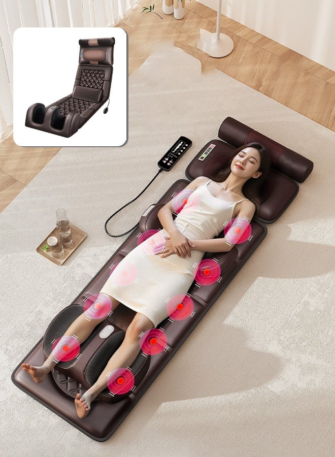 Generic Portable Foldable Design Full Body Massage Mat with Adjustable Pillows Heating Pads, Back Massager Pad for Neck and Back Muscle Relaxation Full Body Massage - Image 1