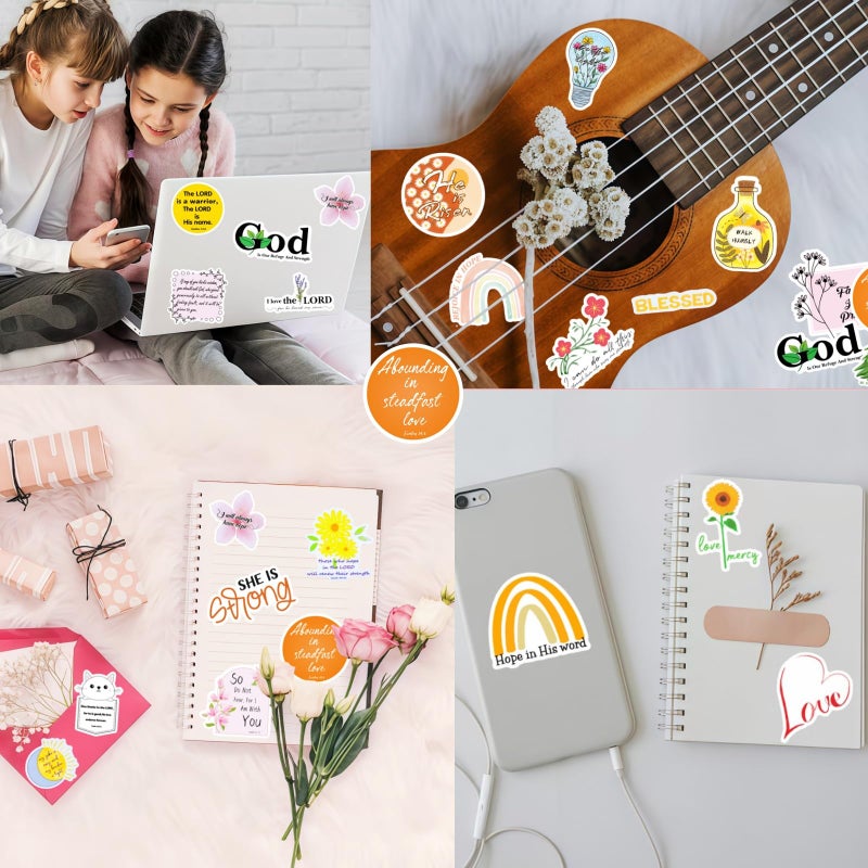 UDTAATO 200pcs Inspired Christian Stickers, Jesus Bible Verse Stickers for Vision Board Water Bottle Laptop Scrapbooking Decals, Vinyl Prayer Board Supplies for Planner Christian Gifts Bible Journaling Study - Image 5