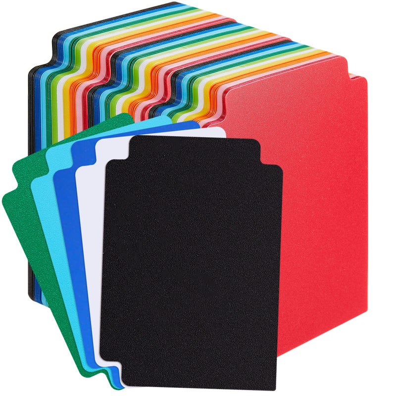 Suilung 150 Pcs Trading Card Dividers Plastic Card Dividers Frosted Separator with Tabs Standard Vertical Compatible with MTG Games Sports TCG 27 x 38 Inches Multicolor - Image 2