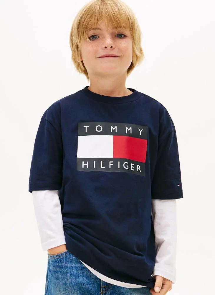 TOMMY HILFIGER Kids Heritage Printed Flag T-Shirt