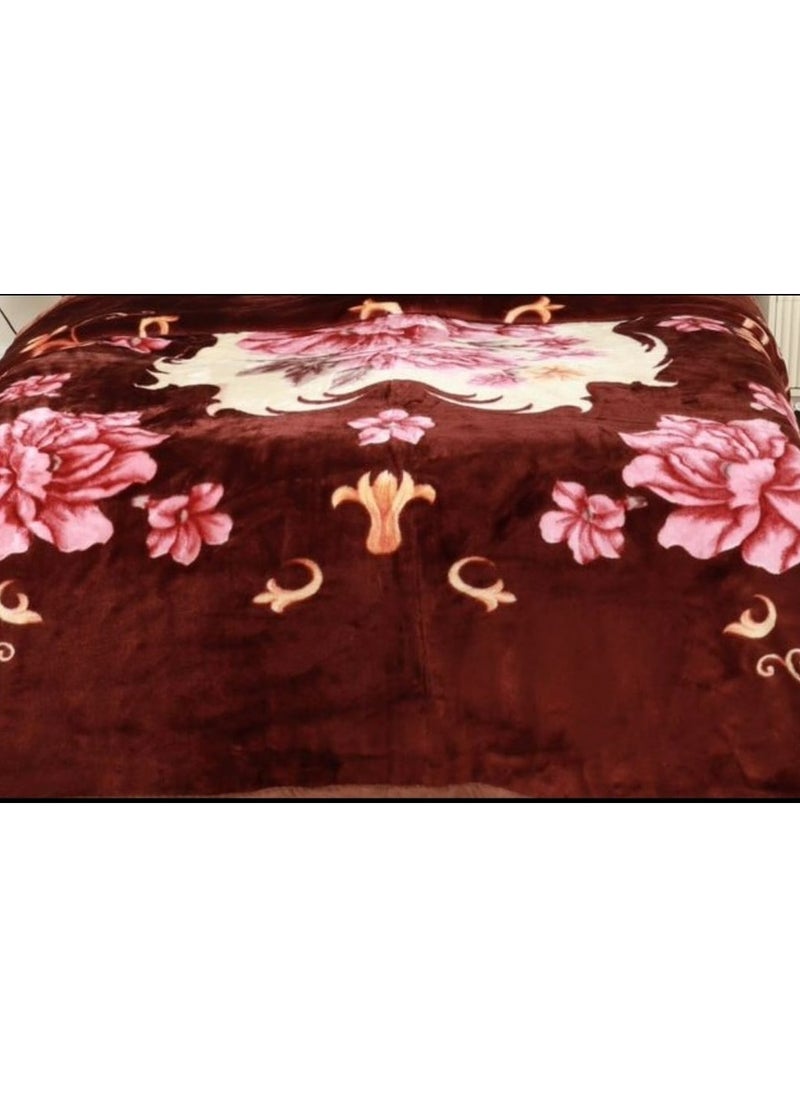 HOMEVEO - Single size soft design bed blanket 160 x 230 cm weight 4 kg multi-colored - Image 1