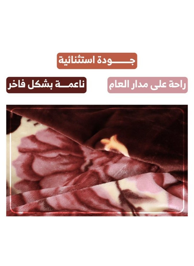 HOMEVEO - Single size soft design bed blanket 160 x 230 cm weight 4 kg multi-colored - Image 1
