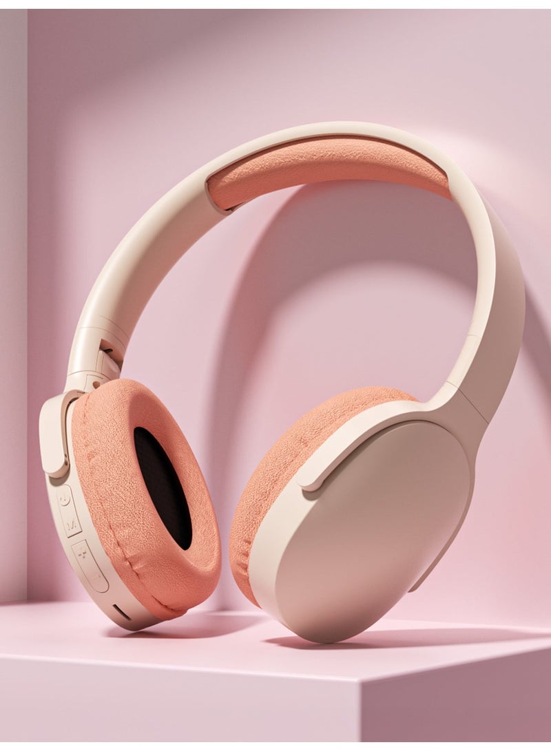 Wireless Over-Ear Headphones - Bluetooth 5.3 Headset with 40mm Driver, Punchy Bass, TF Card Slot, 3.5mm Aux - Compatible with iPhone, iPad, Laptop & Android - Pink - Image 1
