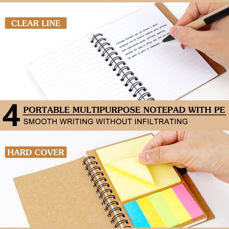 ERUW Inspirational Spiral Notebook 4 Sets Employee Appreciation Gifts Bulk Team Office/Students Thank You Gifts Journal Lined Pocket Notepad,Note Pads for Nurse Teacher Employees Coworker Volunteer - Image 3