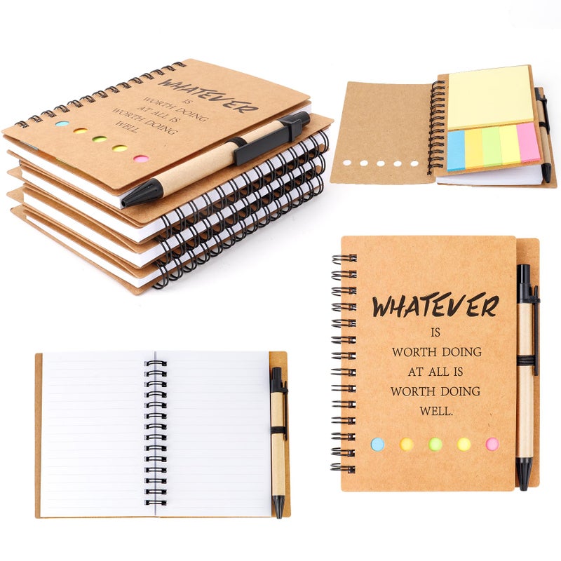 ERUW Inspirational Spiral Notebook 4 Sets Employee Appreciation Gifts Bulk Team Office/Students Thank You Gifts Journal Lined Pocket Notepad,Note Pads for Nurse Teacher Employees Coworker Volunteer - Image 1