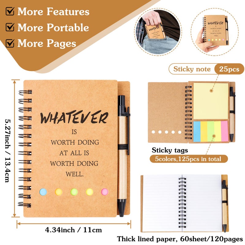 ERUW Inspirational Spiral Notebook 4 Sets Employee Appreciation Gifts Bulk Team Office/Students Thank You Gifts Journal Lined Pocket Notepad,Note Pads for Nurse Teacher Employees Coworker Volunteer - Image 2