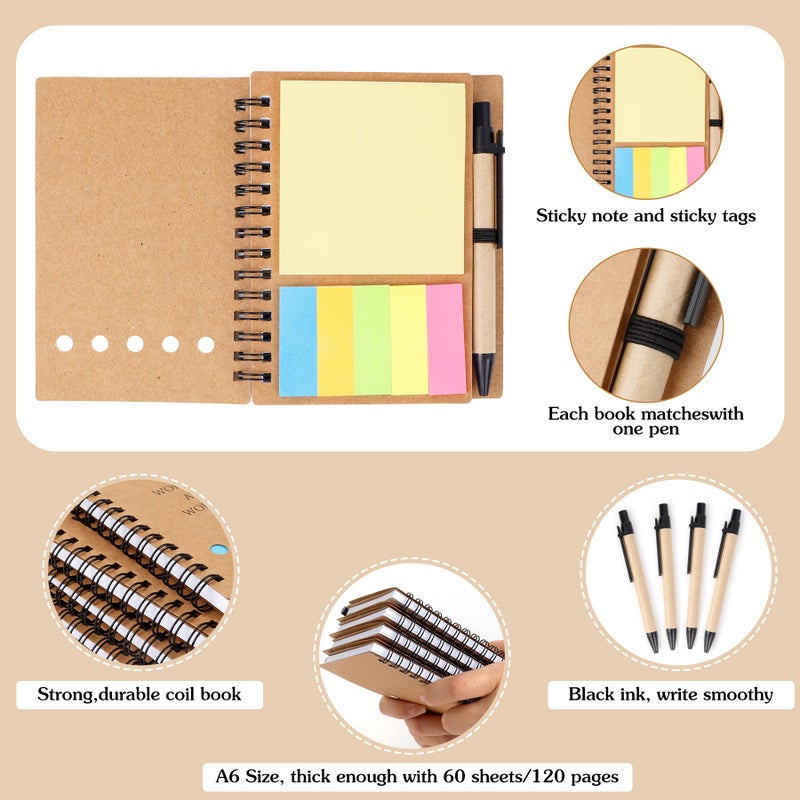 ERUW Inspirational Spiral Notebook 4 Sets Employee Appreciation Gifts Bulk Team Office/Students Thank You Gifts Journal Lined Pocket Notepad,Note Pads for Nurse Teacher Employees Coworker Volunteer - Image 5