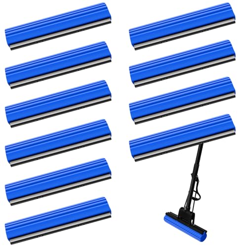 Willinglong 10 Pcs Roller Mop Refill Bulk Absorbent PVA Sponge Mop Head Replacement for Home Bathroom Business Garage Kitchen Cleaning (Blue) - Image 1