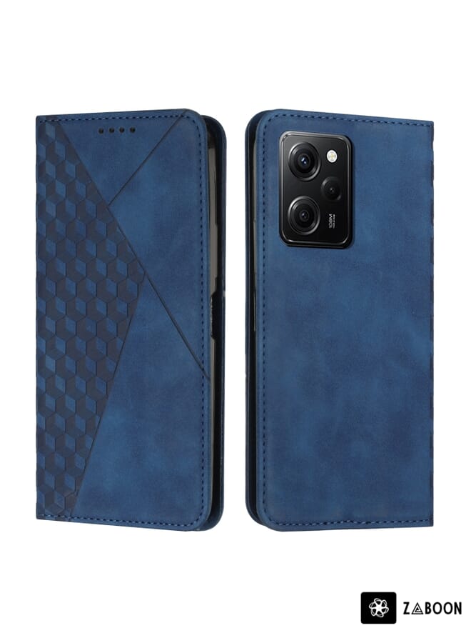 Zaboon Protective Case For Xiaomi Redmi Note 12 Pro Speed / Poco X5 Pro 5G Diamond Pattern Skin Feel Magnetic Leather - Image 1