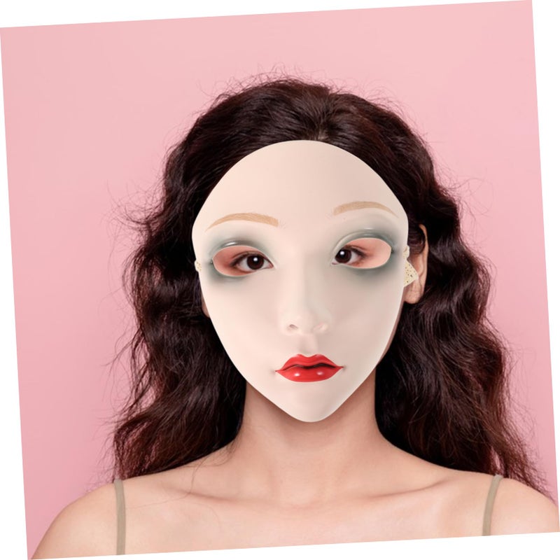 Veemoon Vintage Plastic Mask for Women's Masquerade Diy Hand-painted Chinese Face Mask for Hanfu Cosplay Stage Performance - Image 5