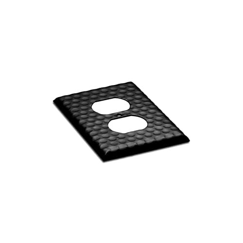 Monarch Abode 1-Gang Duplex Wall Plate, Hand Hammered Metal Decorative Outlet Covers, Electrical Outlet Cover Plates, Matte Black, Pack of 2 - Image 5