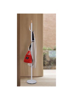 DANUBE HOME Martis Coat Hanger Metal Clothing Rack with Modern Hooks for Bag Hat Jacket Purse Umbrella Freestanding Hat Rack Coat Hanger for Entryway L 28 W 28 X H 176 cm White  - Image 1