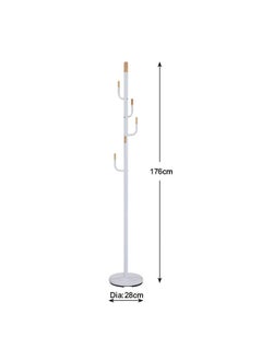 DANUBE HOME Martis Coat Hanger Metal Clothing Rack with Modern Hooks for Bag Hat Jacket Purse Umbrella Freestanding Hat Rack Coat Hanger for Entryway L 28 W 28 X H 176 cm White  - Image 3