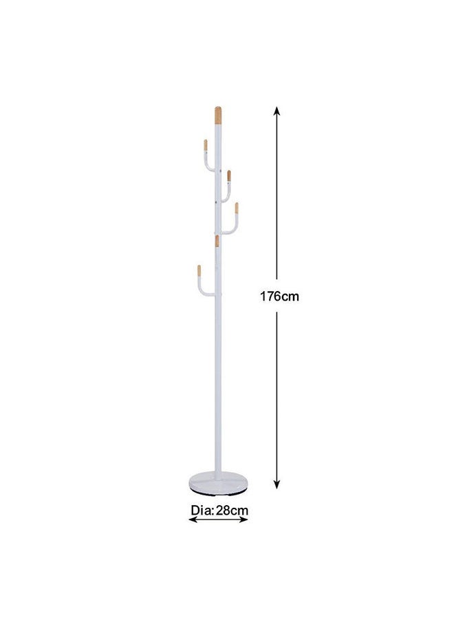 DANUBE HOME Martis Coat Hanger Metal Clothing Rack with Modern Hooks for Bag Hat Jacket Purse Umbrella Freestanding Hat Rack Coat Hanger for Entryway L 28 W 28 X H 176 cm White  - Image 3