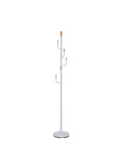 DANUBE HOME Martis Coat Hanger Metal Clothing Rack with Modern Hooks for Bag Hat Jacket Purse Umbrella Freestanding Hat Rack Coat Hanger for Entryway L 28 W 28 X H 176 cm White  - Image 2