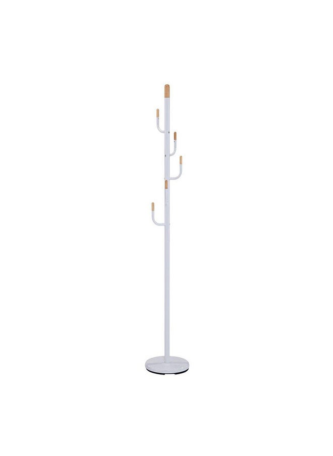DANUBE HOME Martis Coat Hanger Metal Clothing Rack with Modern Hooks for Bag Hat Jacket Purse Umbrella Freestanding Hat Rack Coat Hanger for Entryway L 28 W 28 X H 176 cm White  - Image 2