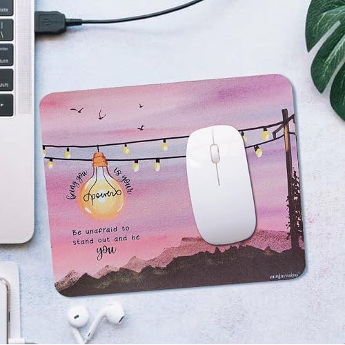 anujarusiya | Affirmation Mousepad | 3mm | Non Slip | Perfect for Gifting | Being You is Your Power - Image 3