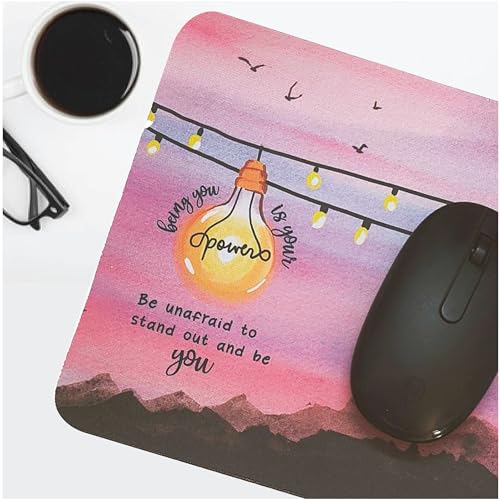 anujarusiya | Affirmation Mousepad | 3mm | Non Slip | Perfect for Gifting | Being You is Your Power - Image 4