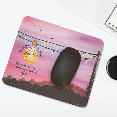 anujarusiya | Affirmation Mousepad | 3mm | Non Slip | Perfect for Gifting | Being You is Your Power - Image 1